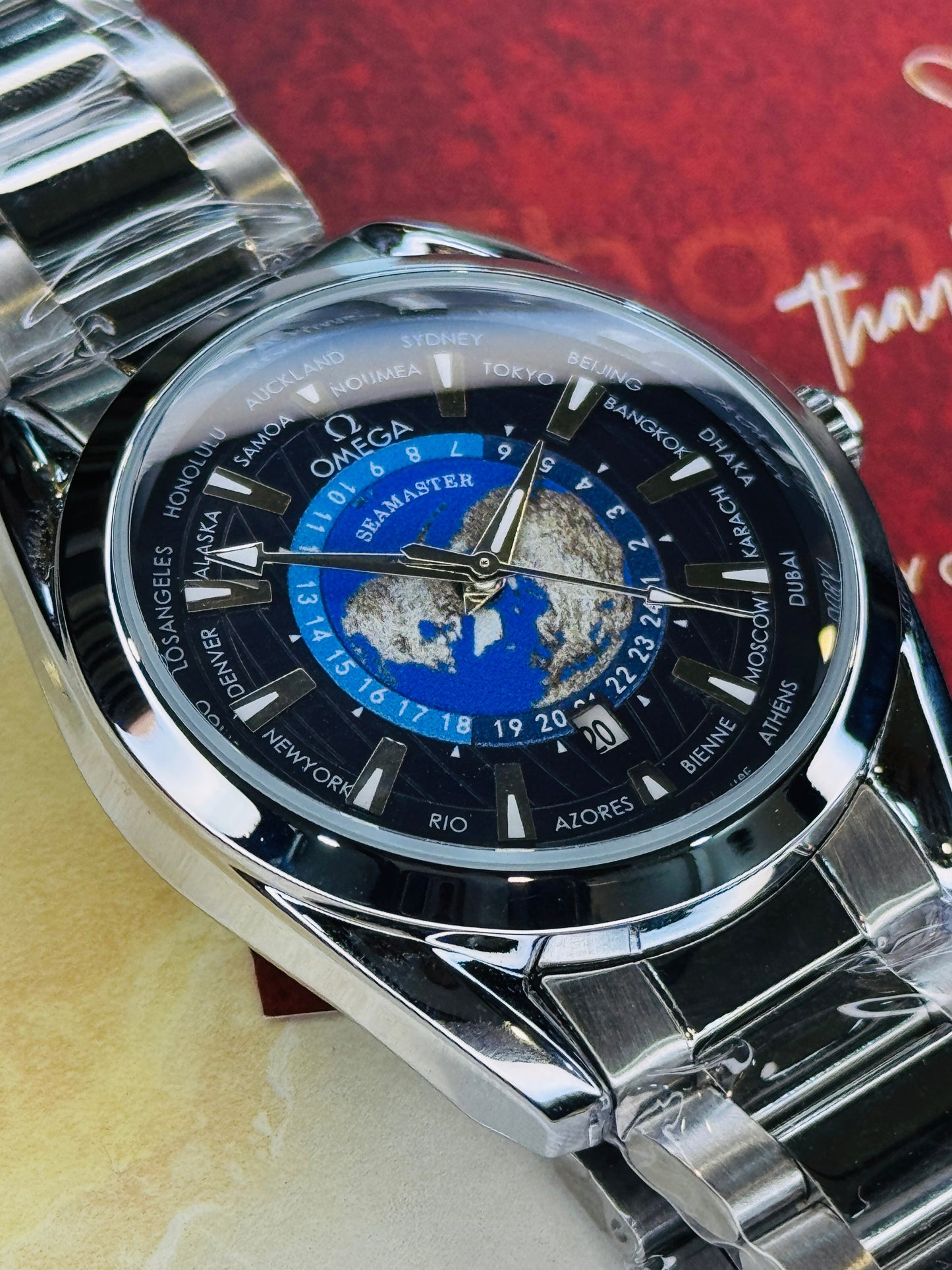 Silver Blue Earth Face Aqua Terra Watch
