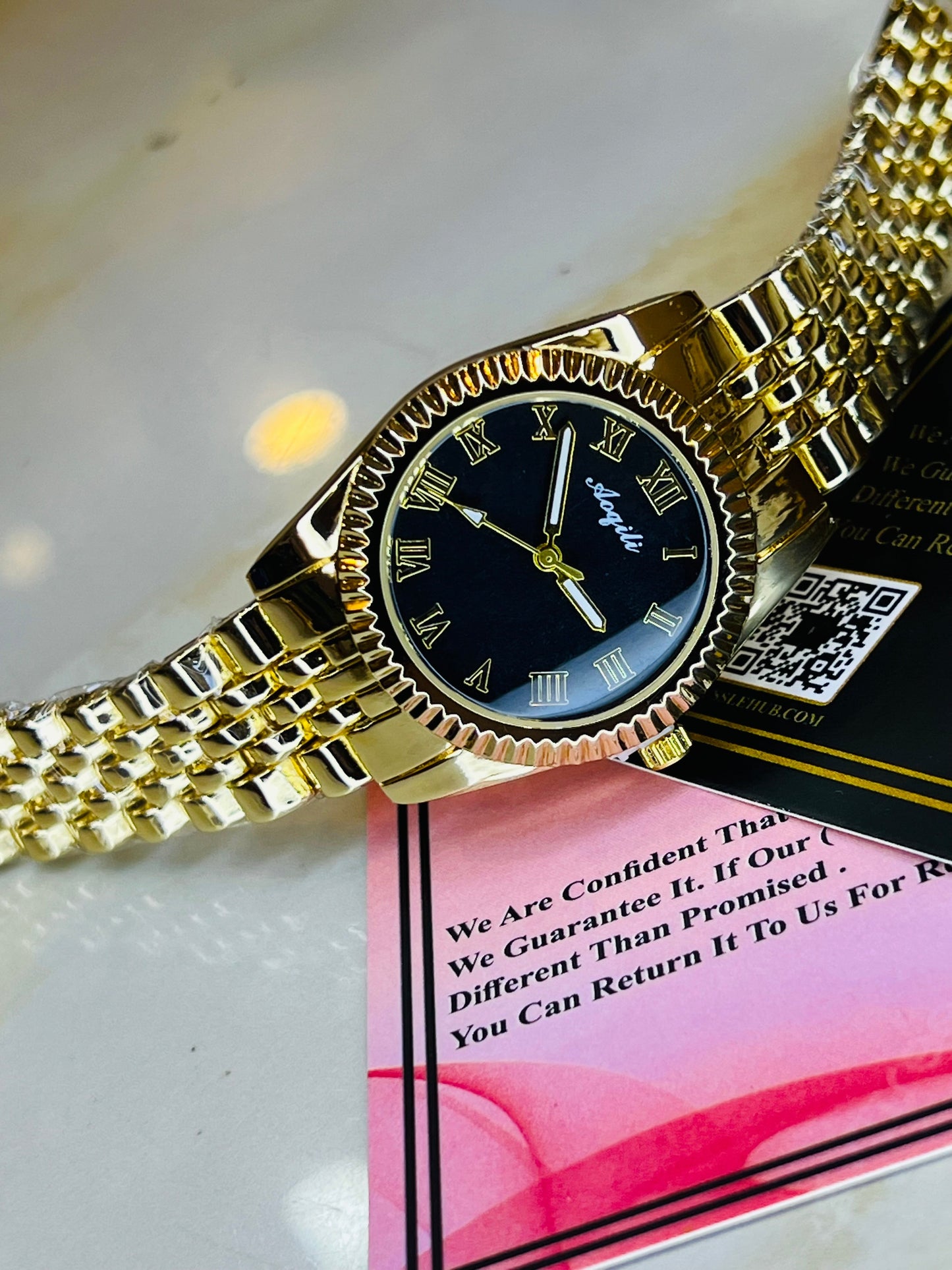 Gold Black Aoqili Roman Watch for her