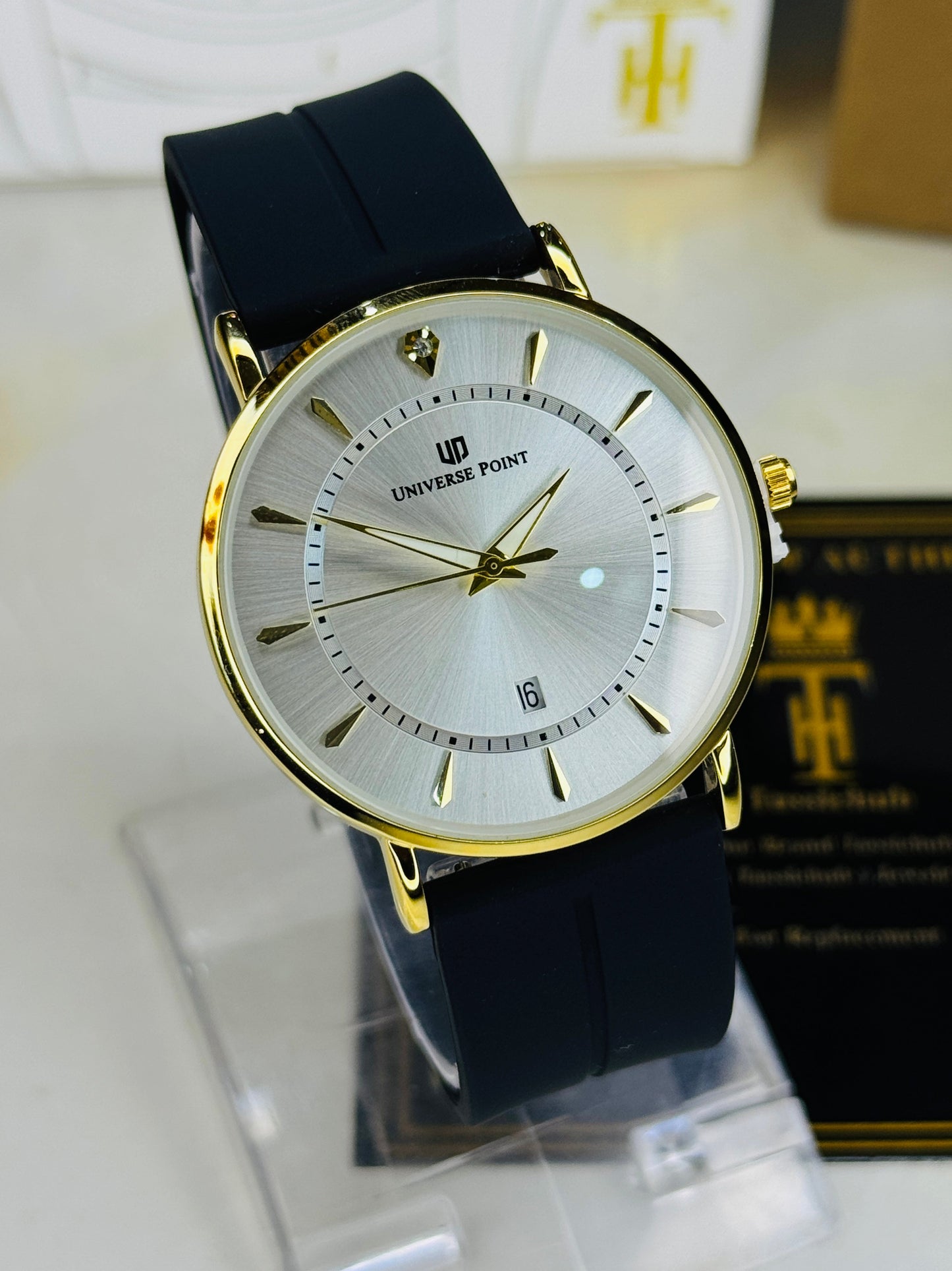 Black Gold White Slim Balloon Universe Point Watch