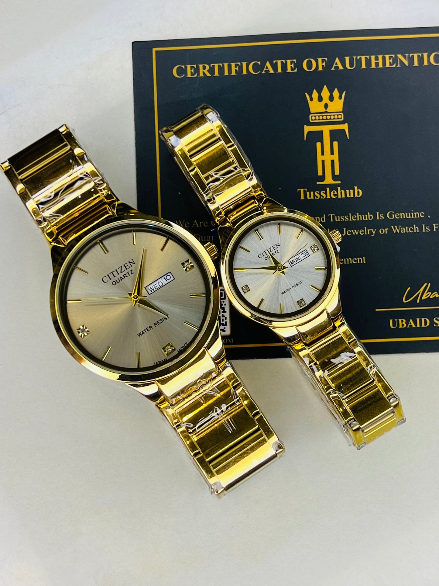 Gold White Axiom Couple Watch