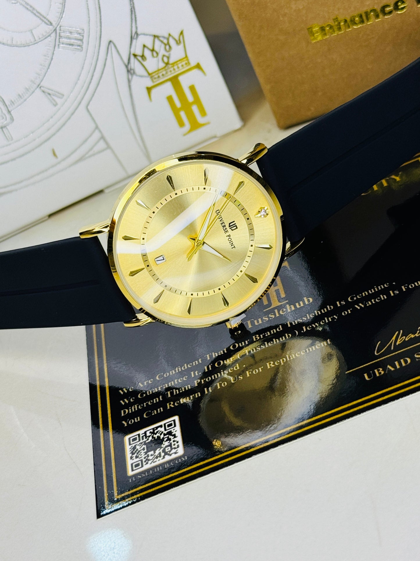 Black All Gold Slim Balloon Universe Point Watch