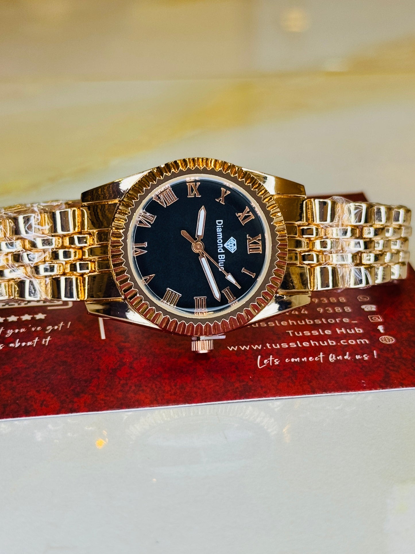 Rose Gold Black Aoqili Roman Watch for her