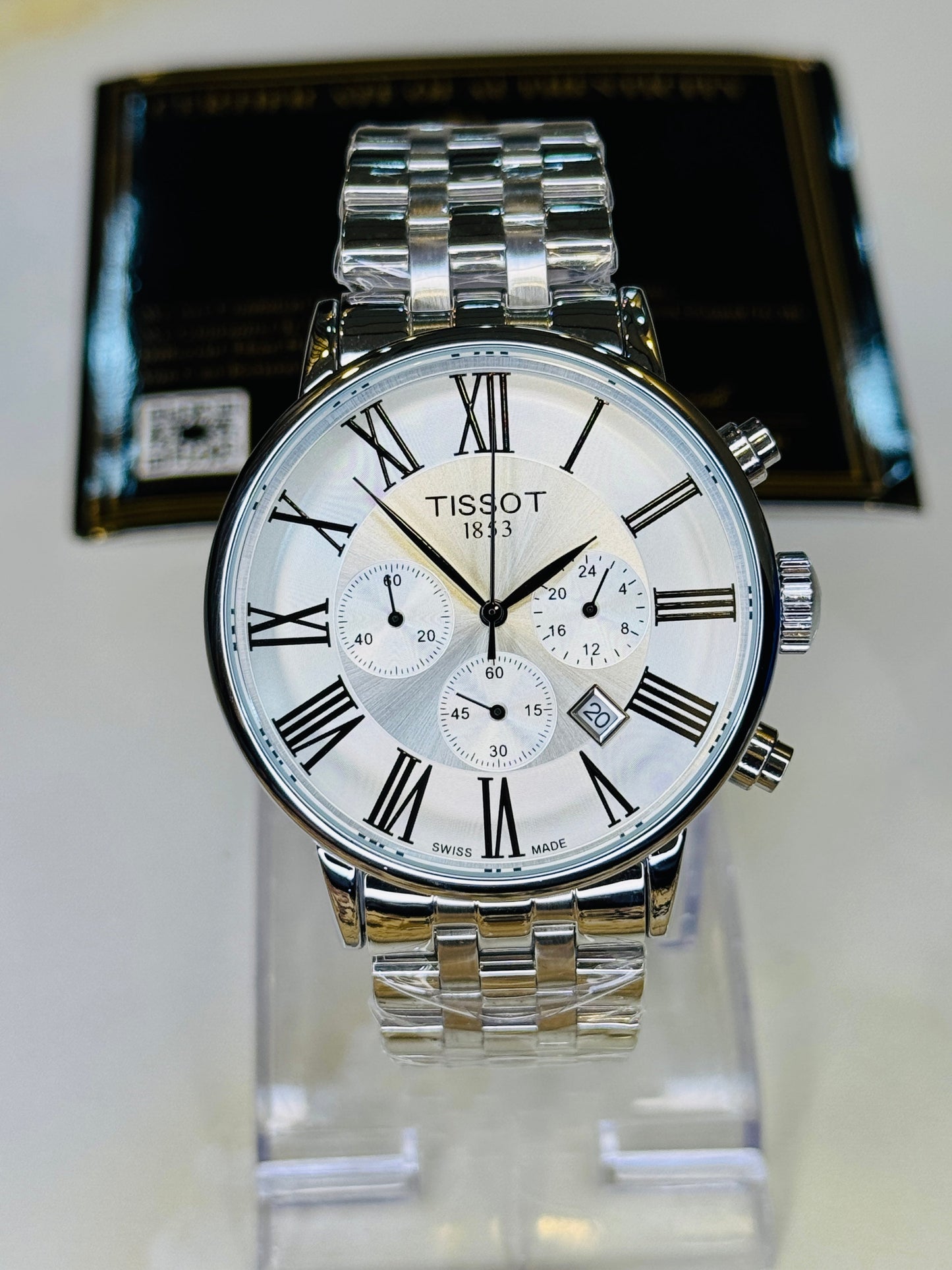 Roman Silver Chain Chronograph Dial Tissot Watch