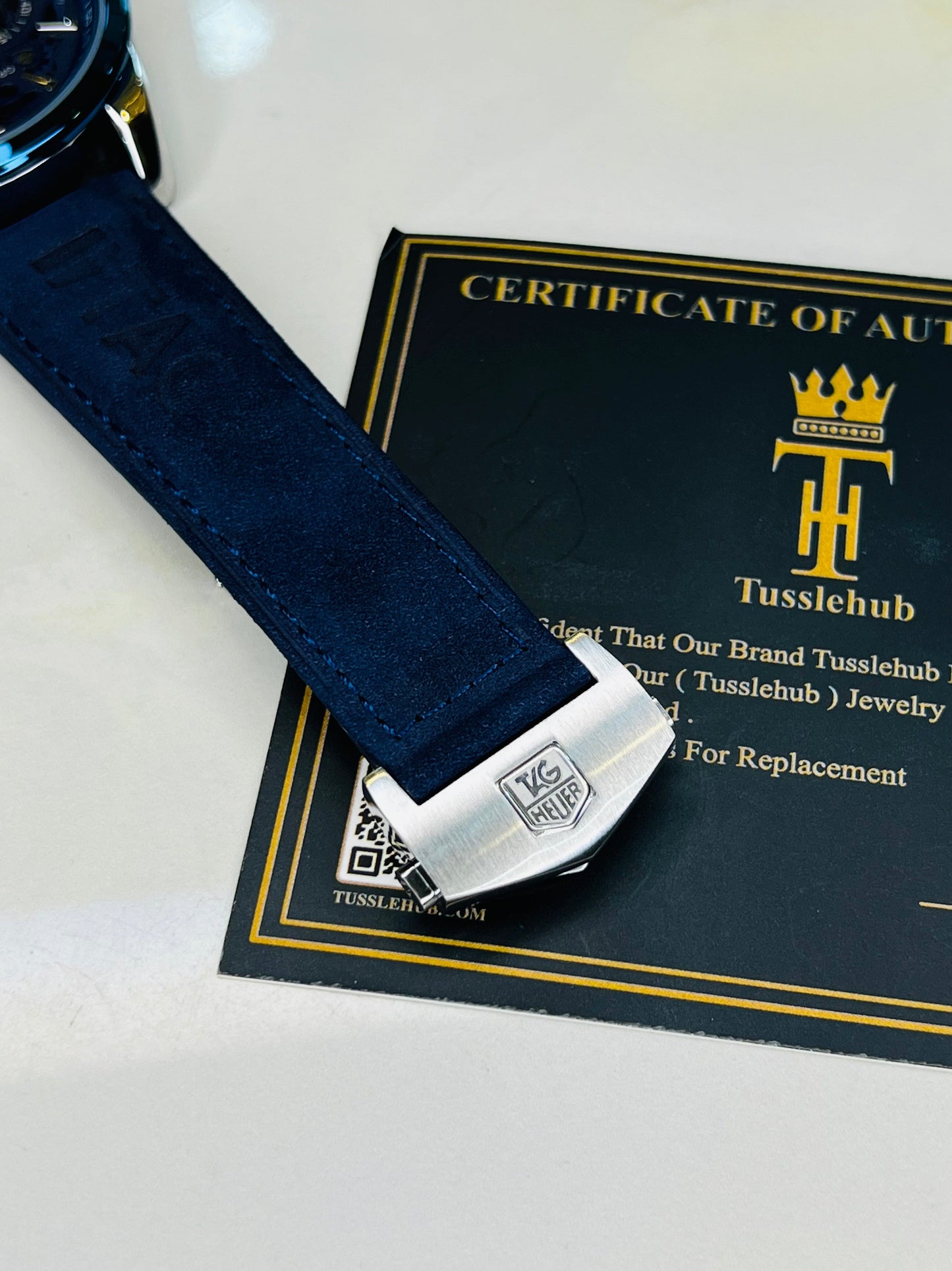 Tungsten Blue Grand Carrera Chronographs Leather Watch