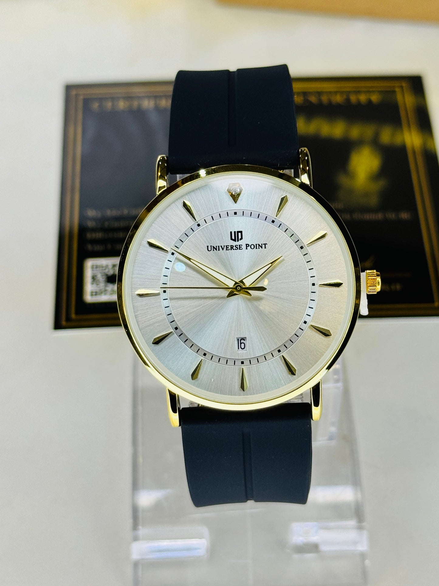 Black Gold White Slim Balloon Universe Point Watch