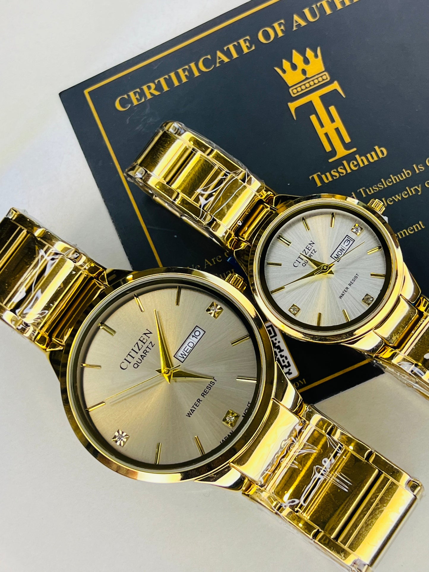 Gold White Axiom Couple Watch