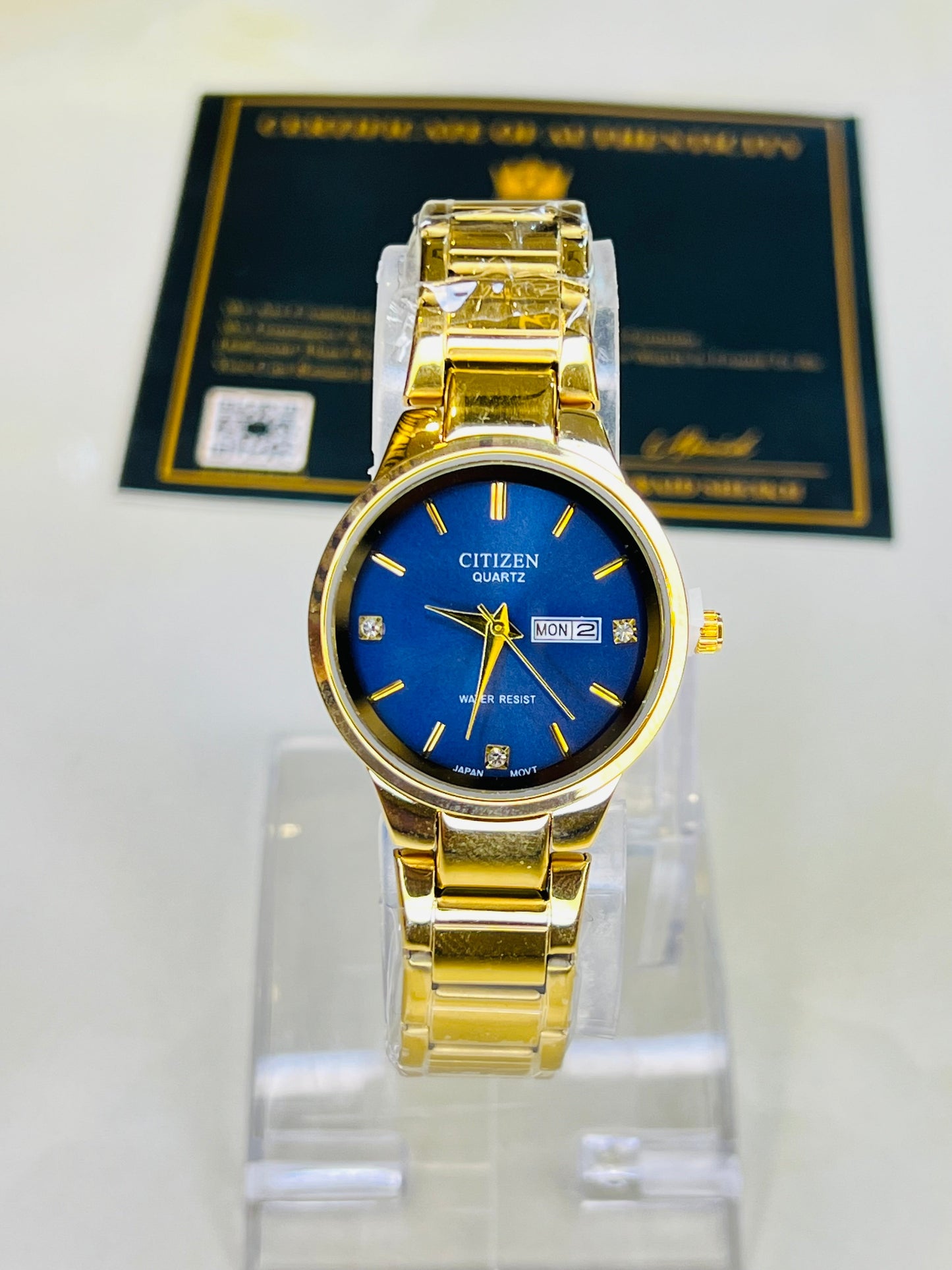 Gold Navy Axiom Couple Watch