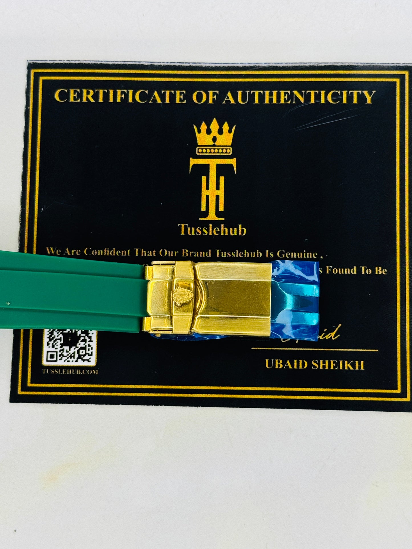 Green Gold Dial Black Yatchmaster Watch