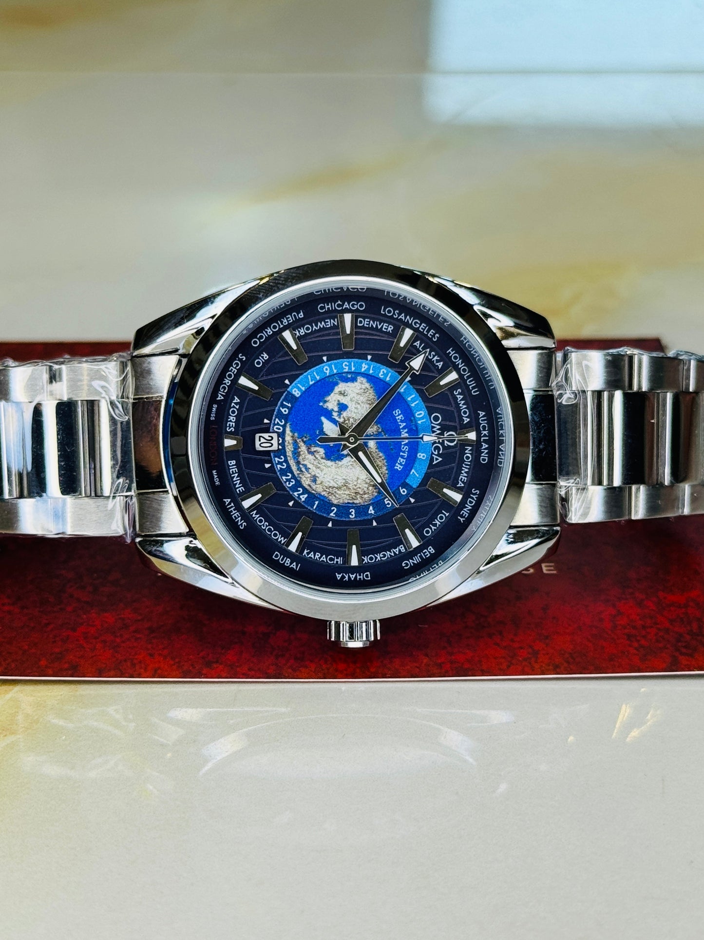 Silver Blue Earth Face Aqua Terra Watch