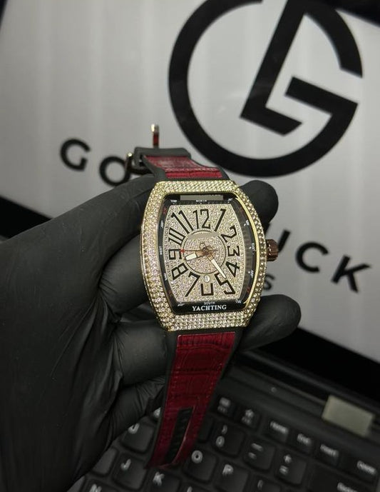 FM Elegance Series - Leather & Stone Watch