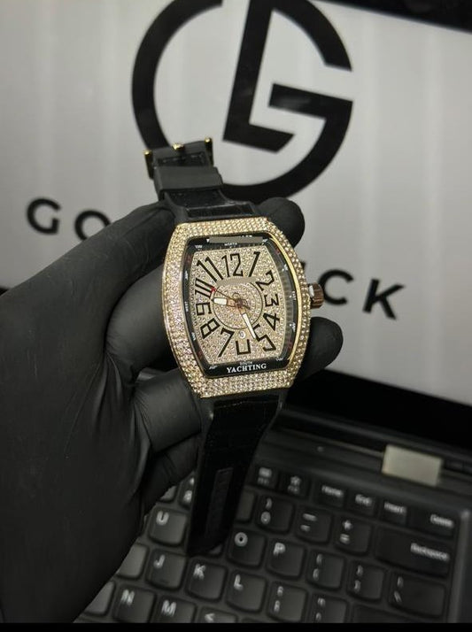 FM Elegance Series - Leather & Stone Watch