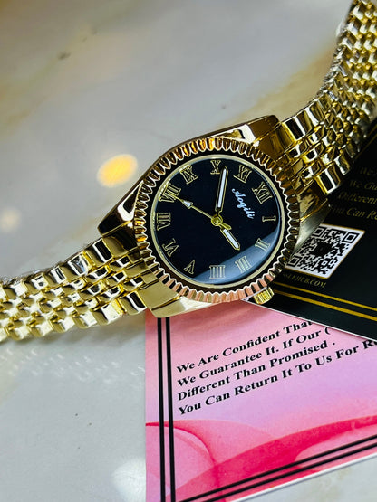Gold Black Aoqili Roman Watch for her