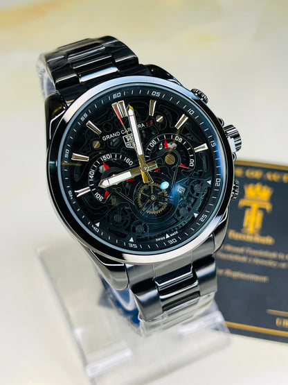 All Black Grand Carrera Chain Strap Chronographs  Watch