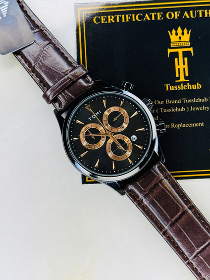 Tomi S6A Coffee Black Gift Set Watch