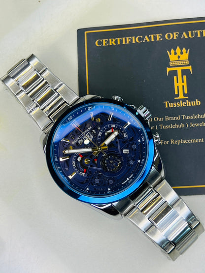 Silver Blue Grand Carrera Chain Strap Chronographs  Watch