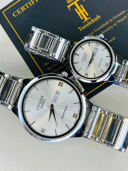 Silver White Axiom Couple Watch