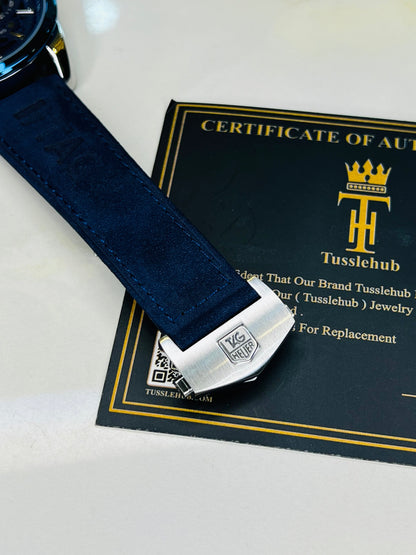 Tungsten Blue Grand Carrera Chronographs Leather Watch