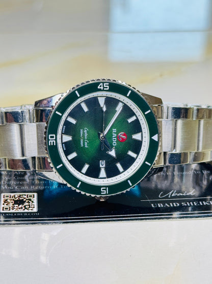 Silver Emerald Rado Captain Cook Watch