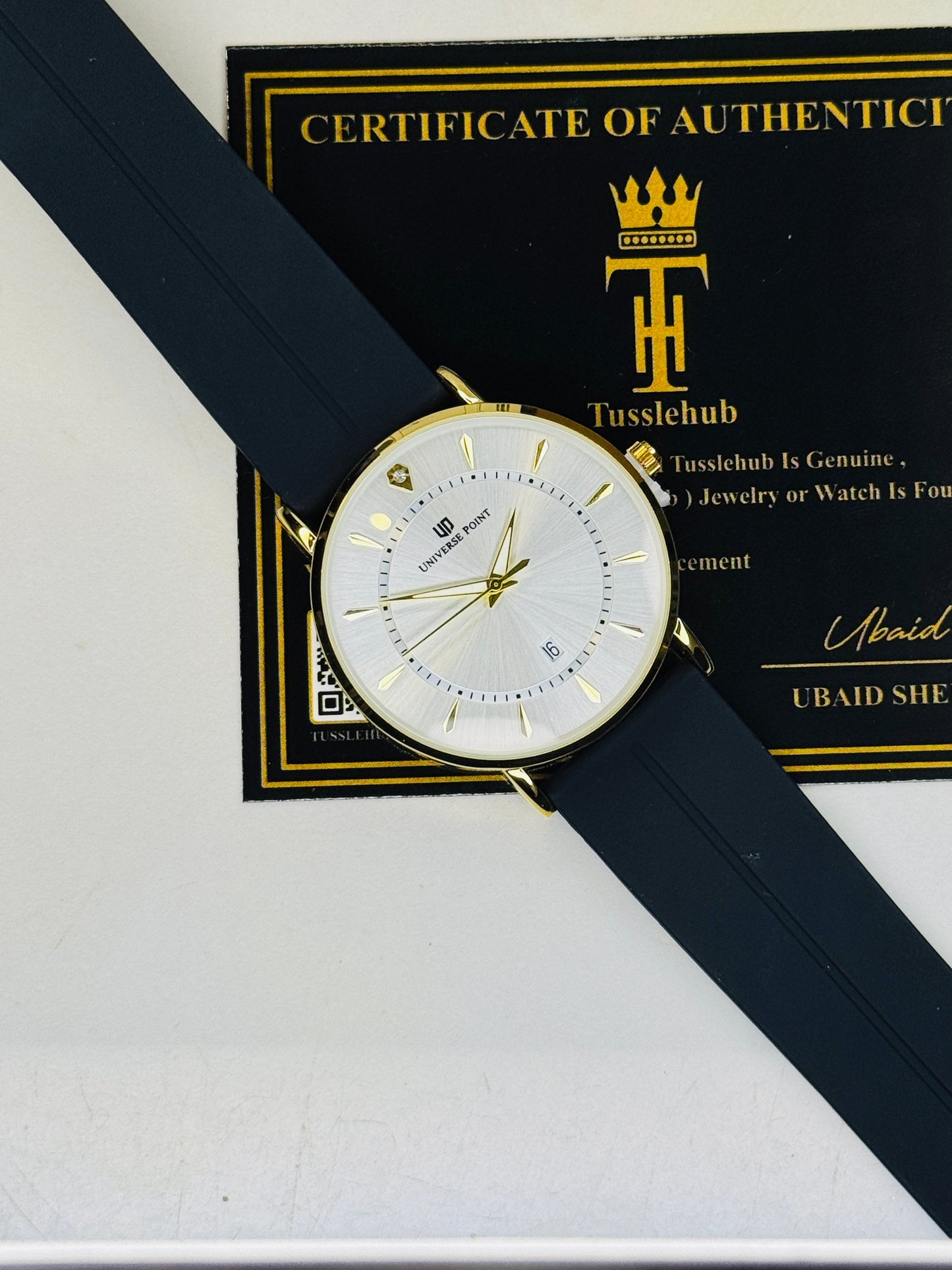 Black Gold White Slim Balloon Universe Point Watch