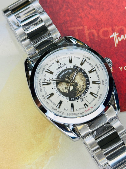 Silver White Earth Face Aqua Terra Watch