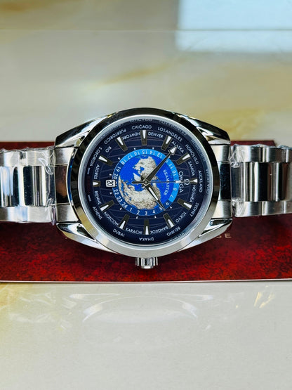 Silver Blue Earth Face Aqua Terra Watch