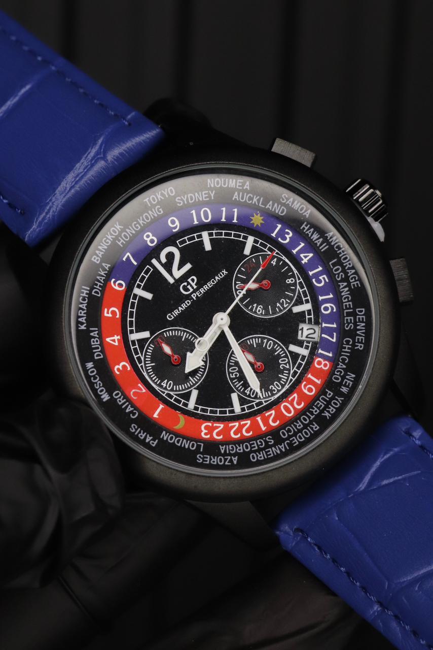 Vintage Casino Style Chronograph with Warranty - Leather Strap Watch