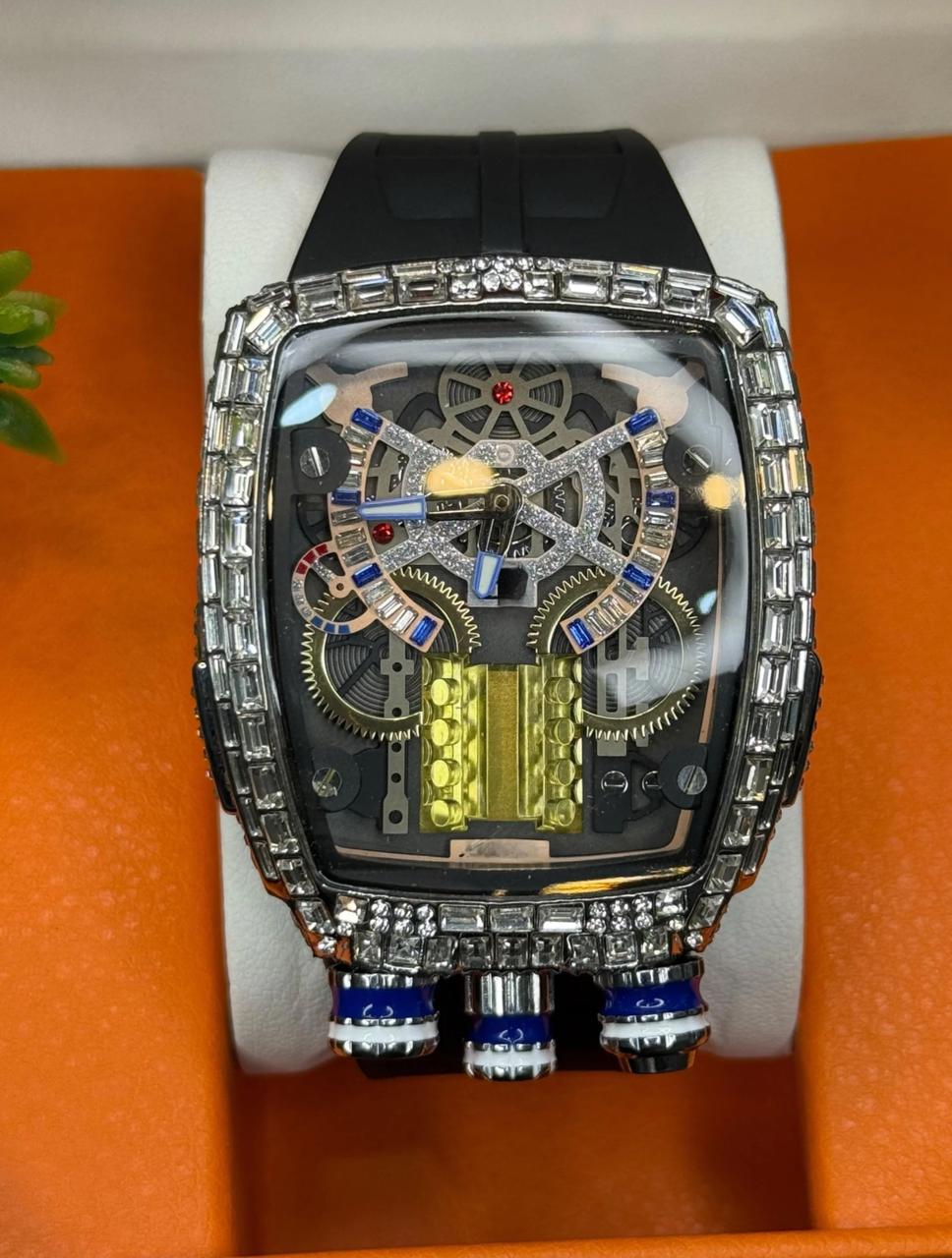 Unique Stone Dial Watch with 6-Month Machine Warranty