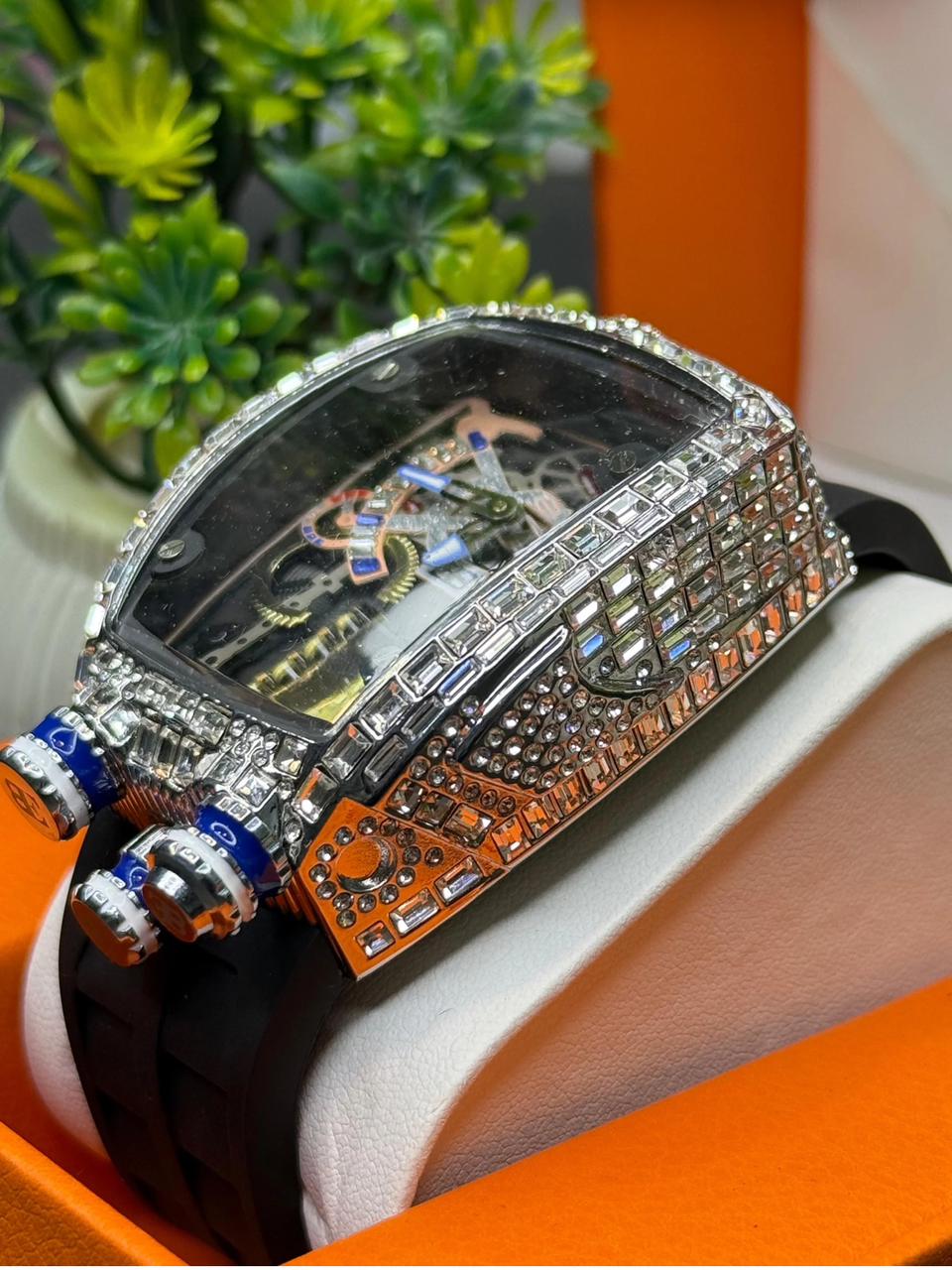 Unique Stone Dial Watch with 6-Month Machine Warranty