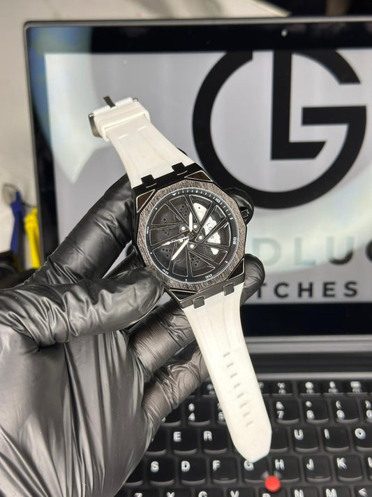 Tankre Spining Watch - Silicon Straps Men's Wristwatch With Dodecagon Dial