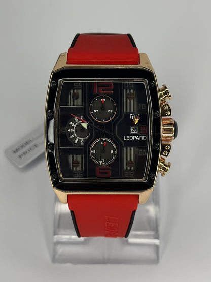 Leopard Luxury Chronograph Silicone Strap Watch