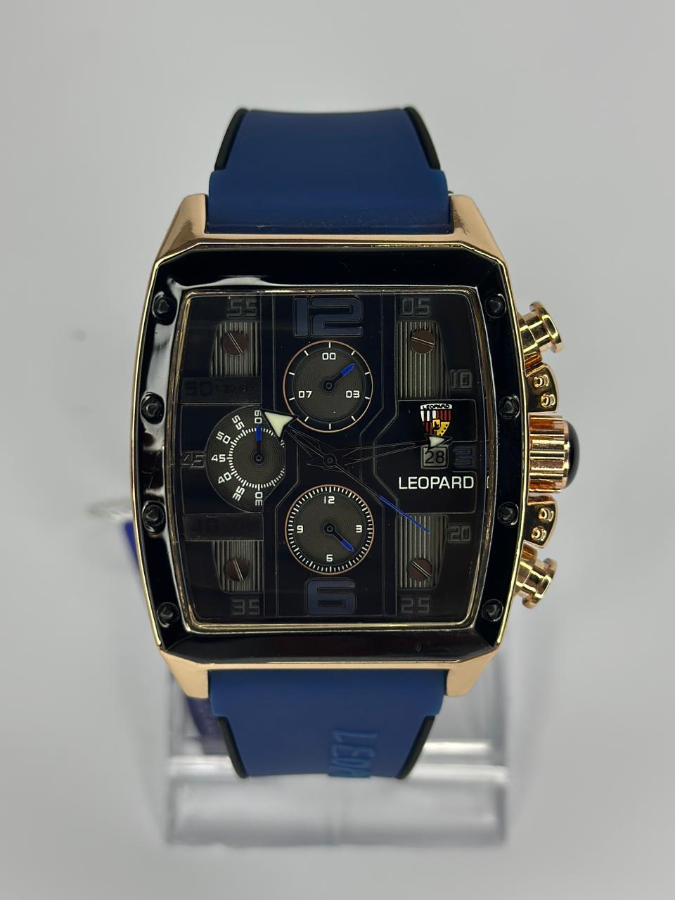 Leopard Luxury Chronograph Silicone Strap Watch