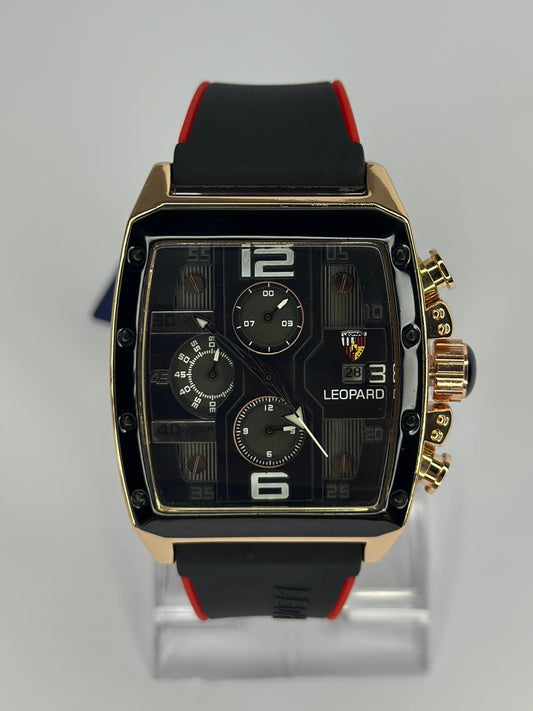 Leopard Luxury Chronograph Silicone Strap Watch