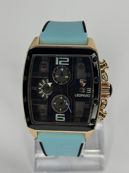 Leopard Luxury Chronograph Silicone Strap Watch