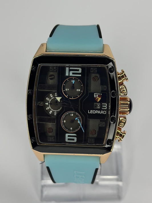 Leopard Luxury Chronograph Silicone Strap Watch