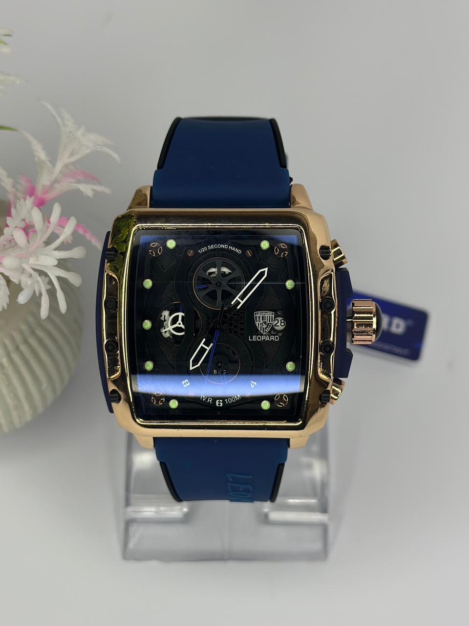 Leopard Luxury Chronograph Soft  Silicone Strap Watch